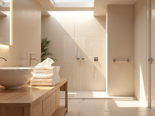 现代公寓卫生间，干湿分离，现代洁具，空间利用合理