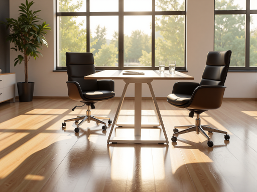 办公室经理室，现代商务风格，办公桌椅，私密性好