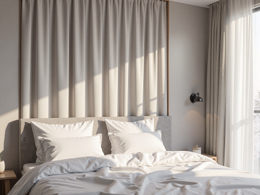 小户型卧室，北欧风格设计，简约床品，收纳功能完善，温馨舒适