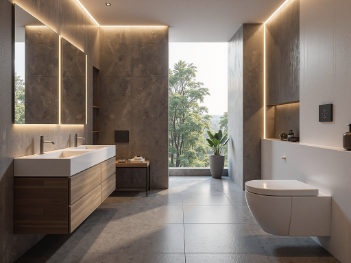 小户型卫生间，北欧风格设计，干湿分离，现代洁具，空间利用合理